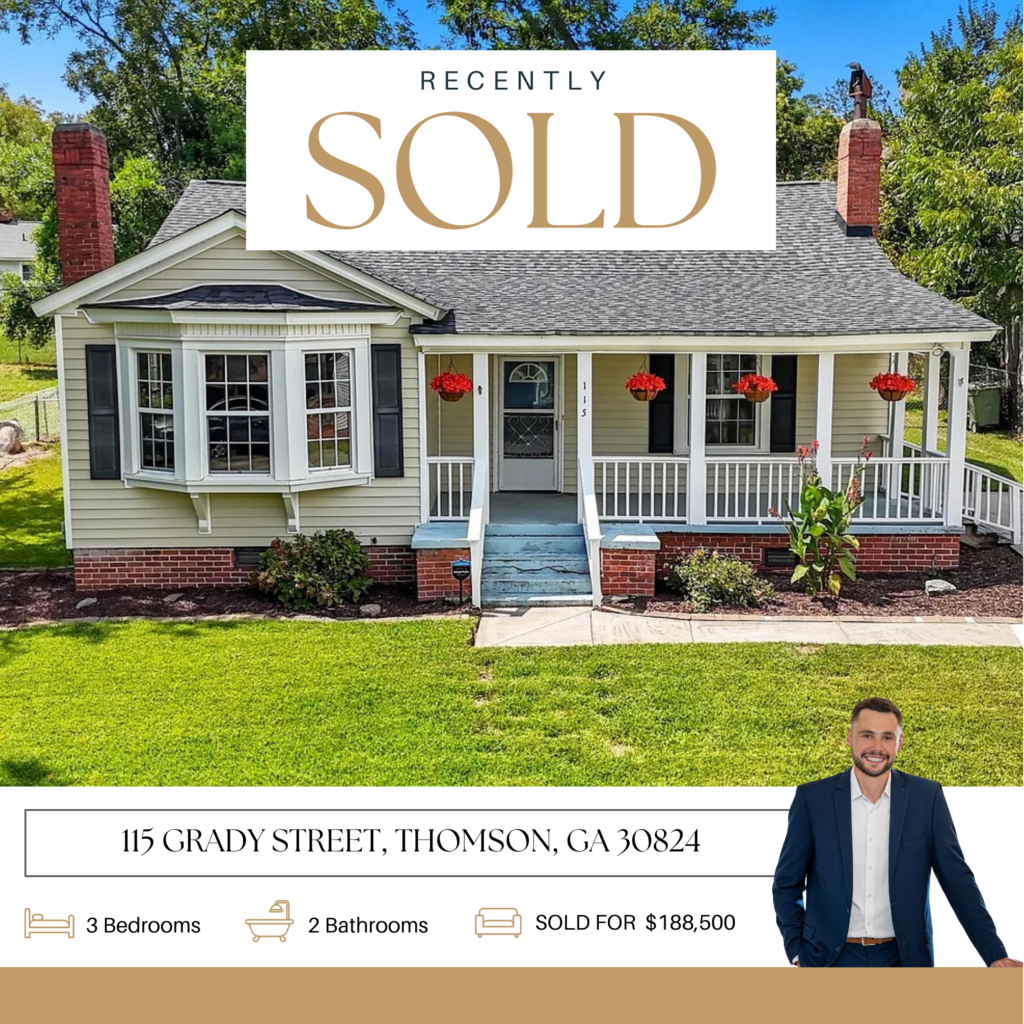 Recently Sold - Ethan Harkins, 115 Grady Street, Thomson, GA 30824